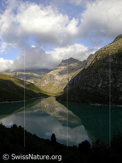 Foto: Spiegelung im Zervreilasee.